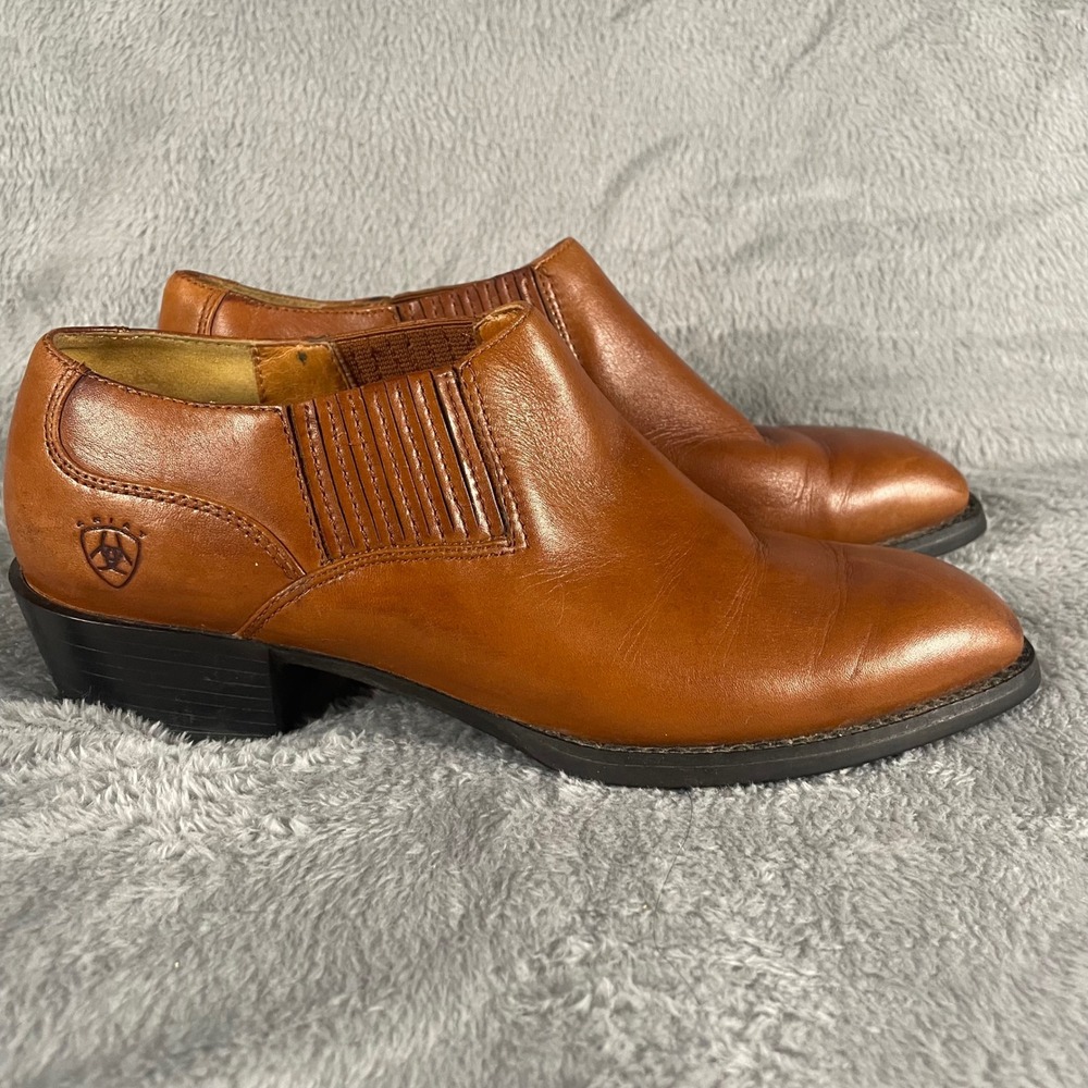 Ariat Brown Leather Chelsea Ankle Boot Pull On  Low Heel Size 7B western - Picture 3 of 11